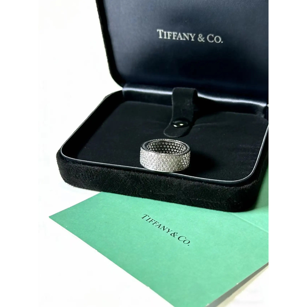 Tiffany & Co. Full-Diamond Wide Plain Band Ring - Picture 5 of 8